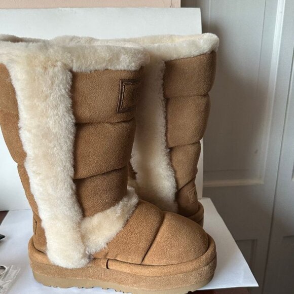 NEW $280 UGG CLASSIC CHILLAPEAK TALL CHESTNUT SUEDE WOMEN'S BOOTS SIZE 7 - Picture 4 of 6